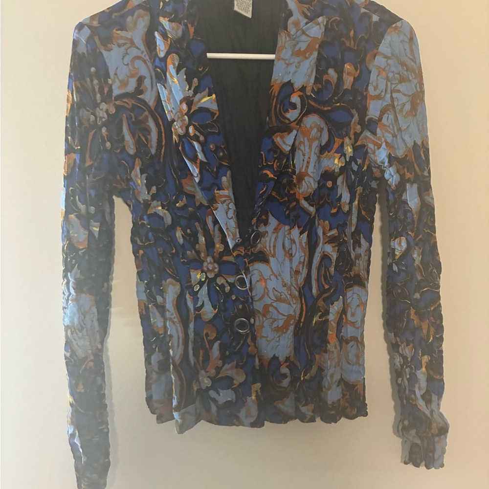 Alberto Makali Vibrant Blue and Rich Brown Jacket
